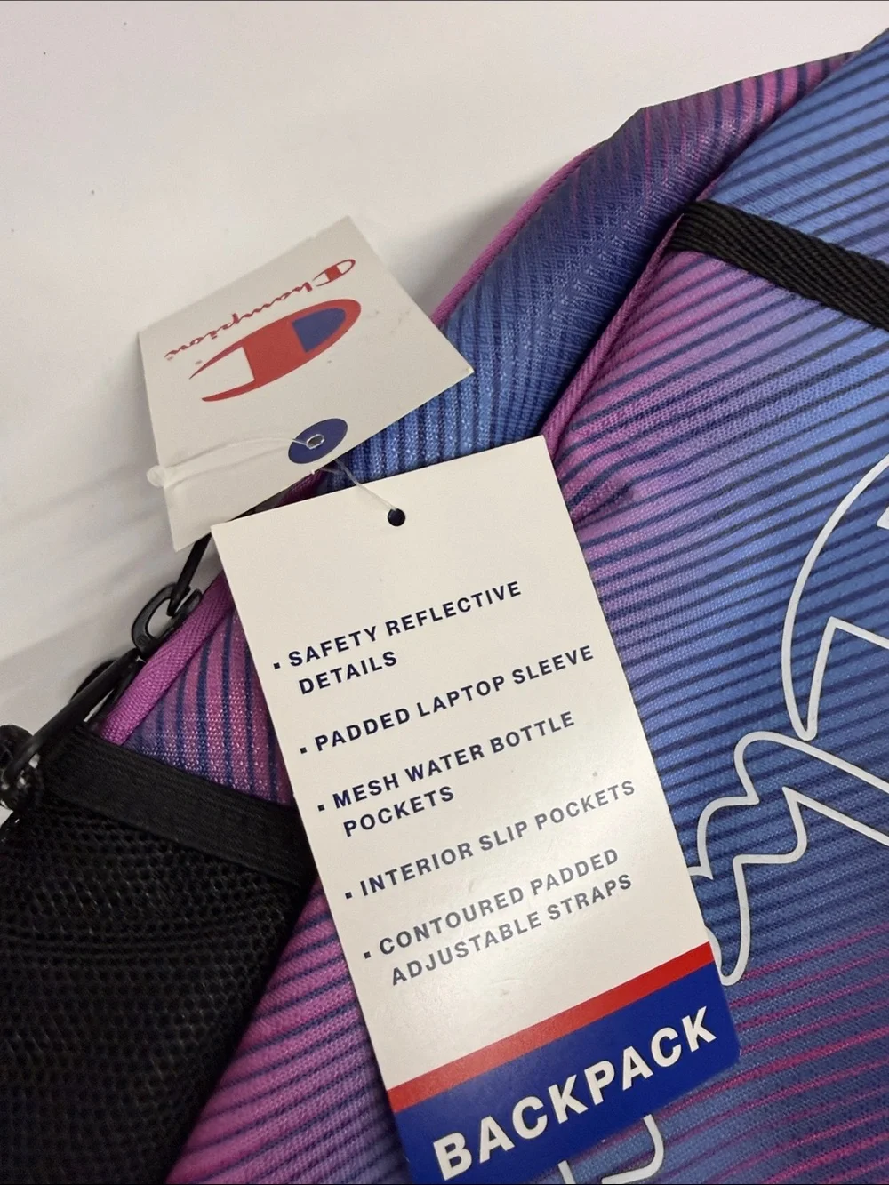 NEW Champion Blue and Pink Ombre Backpack with Laptop Sleeve